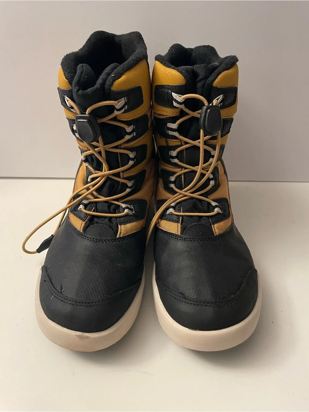 Merrell Kids Black and Mustard Lace-Up Winter Boots